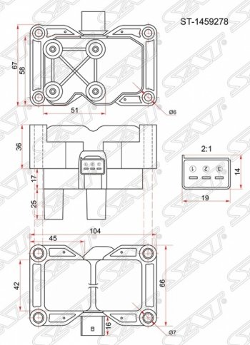 1 599 р. Катушка зажигания SAT (модуль, 1,4/1,6)  Ford C-max (Mk1,  Mk2), Fiesta (5,  6), Focus (2,  3,  CEW), Volvo C30 (хэтчбэк 3 дв.), S40 (VS седан,  MS седан), V50  с доставкой в г. Тамбов. Увеличить фотографию 1