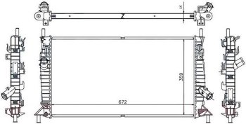 4 399 р. Радиатор двигателя (пластинчатый, 1.4/1.6/1.6D/1.8/1.8TD/2.0/2.0D, МКПП/АКПП) SAT  Ford C-max (Mk1), Focus (2), Mazda 3/Axela (BK), Volvo C30 (хэтчбэк 3 дв.), S40 (MS седан), V50  с доставкой в г. Тамбов. Увеличить фотографию 1