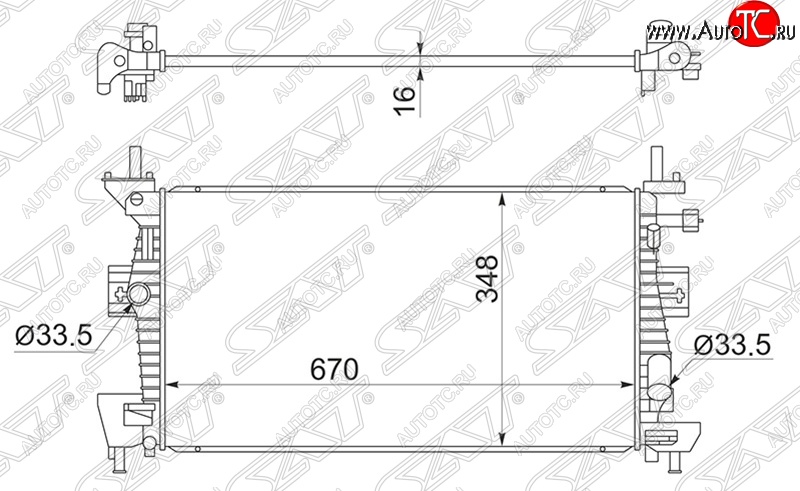 5 799 р. Радиатор двигателя SAT (пластинчатый, 1.6/1.8/2.0, МКПП/АКПП) Ford C-max Mk2 дорестайлинг (2010-2015)  с доставкой в г. Тамбов