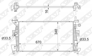 Радиатор двигателя SAT (трубчатый, 1.6/1.8/2.0, МКПП/АКПП)  C-max  Mk2, Focus  3