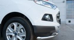 15 649 р. Защита переднего бампера (2 трубыØ63 и 42 мм, нержавейка) Russtal Ford EcoSport дорестайлинг (2013-2019)  с доставкой в г. Тамбов. Увеличить фотографию 2