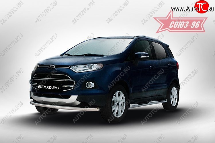 13 832 р. Защита переднего бампера одинарная Souz-96 (d60) Ford EcoSport дорестайлинг (2013-2019)  с доставкой в г. Тамбов