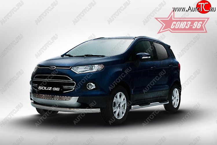 16 109 р. Защита переднего бампера из овальной трубы (d75х42) Souz-96 Ford EcoSport дорестайлинг (2013-2019)  с доставкой в г. Тамбов