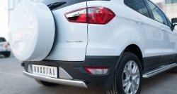 15 649 р. Защита заднего бампера (Ø75x42 мм, нержавейка) Russtal Ford EcoSport дорестайлинг (2013-2019)  с доставкой в г. Тамбов. Увеличить фотографию 2