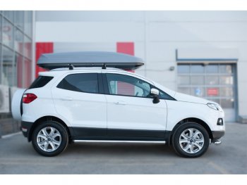 12 849 р. Защита порогов (труба D63 мм) Russtal Ford EcoSport дорестайлинг (2013-2019) (Защита порогов с заглушками на торцах (вариант 2))  с доставкой в г. Тамбов. Увеличить фотографию 2