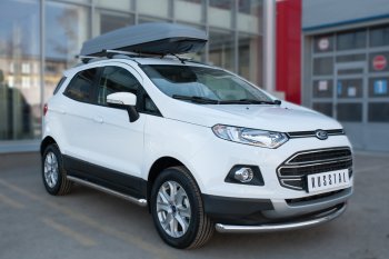 12 849 р. Защита порогов (труба D63 мм) Russtal Ford EcoSport дорестайлинг (2013-2019) (Защита порогов с заглушками на торцах (вариант 2))  с доставкой в г. Тамбов. Увеличить фотографию 3