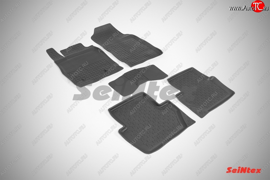 3 099 р. Износостойкие коврики в салон с высоким бортом SeiNtex Premium 4 шт. (резина)  Ford EcoSport (2013-2019) дорестайлинг  с доставкой в г. Тамбов