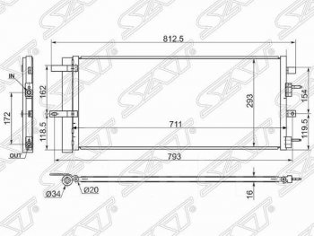 Радиатор кондиционера SAT  Edge  CD539, Galaxy  CK,CD390, Mondeo  MK5 CD391, S-Max  CJ