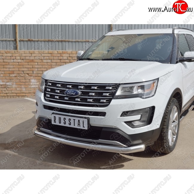 14 899 р. Одинарная защита переднего бампера диаметром 76 мм Ford Explorer U502 2-ой рестайлинг, 5 дв. (2017-2019)  с доставкой в г. Тамбов