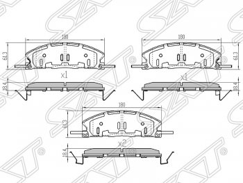 1 649 р. Колодки тормозные SAT (передние)  Ford Explorer  U502 (2010-2016) дорестайлинг  с доставкой в г. Тамбов. Увеличить фотографию 1