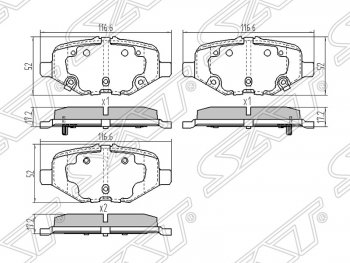 1 169 р. Колодки тормозные SAT (задние)  Ford Explorer  U502 (2010-2016) дорестайлинг  с доставкой в г. Тамбов. Увеличить фотографию 1