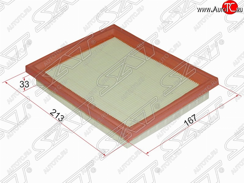 283 р. Фильтр воздушный двигателя SAT (213х167х33 mm)  Ford Fiesta  5 (2001-2008), Ford Fusion  1 (2002-2012), Mazda 2/Demio  DY (2002-2007)  с доставкой в г. Тамбов