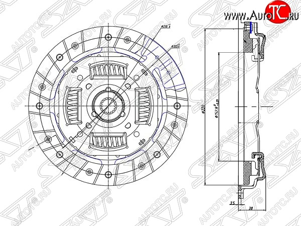 4 749 р. Комплект сцепления (1,25-1,4, 1.6) SAT  Ford Fiesta  5 (2001-2008), Ford Fusion  1 (2002-2012), Mazda 2/Demio  DY (2002-2007)  с доставкой в г. Тамбов