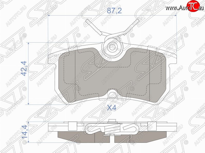 979 р. Колодки тормозные задние SAT  Ford Fiesta  5 - Focus  1  с доставкой в г. Тамбов