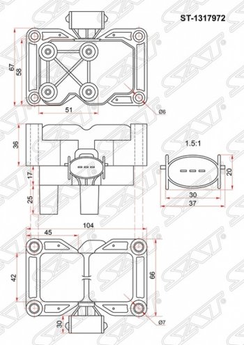 1 499 р. Катушка зажигания SAT (модуль)  Ford Fiesta (5), Focus (1,  2), Mondeo  с доставкой в г. Тамбов. Увеличить фотографию 1