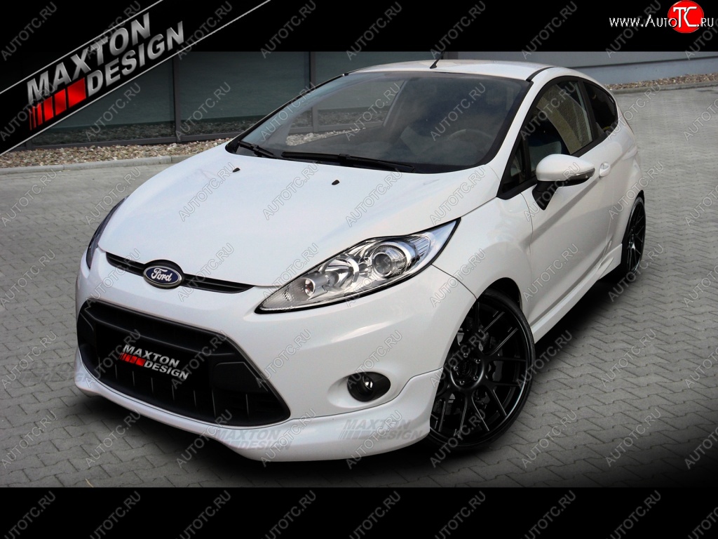 21 149 р. Накладка на передний бампер Maxton Ford Fiesta 6 хэтчбэк 3 дв. дорестайлинг (2008-2013)  с доставкой в г. Тамбов