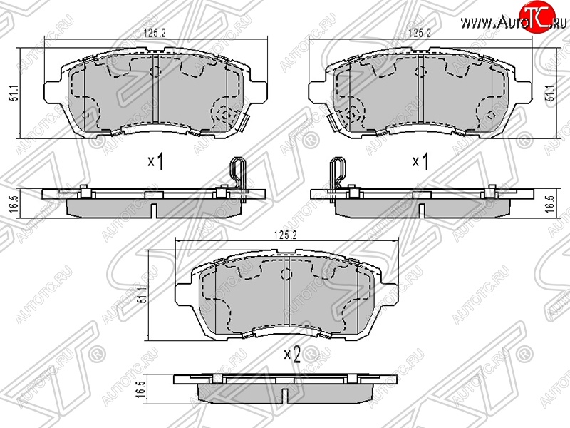 1 099 р. Колодки тормозные SAT (передние)  Ford Fiesta  6 (2008-2019), Mazda 2/Demio  DE (2007-2014), Toyota Tank (2016-2024)  с доставкой в г. Тамбов