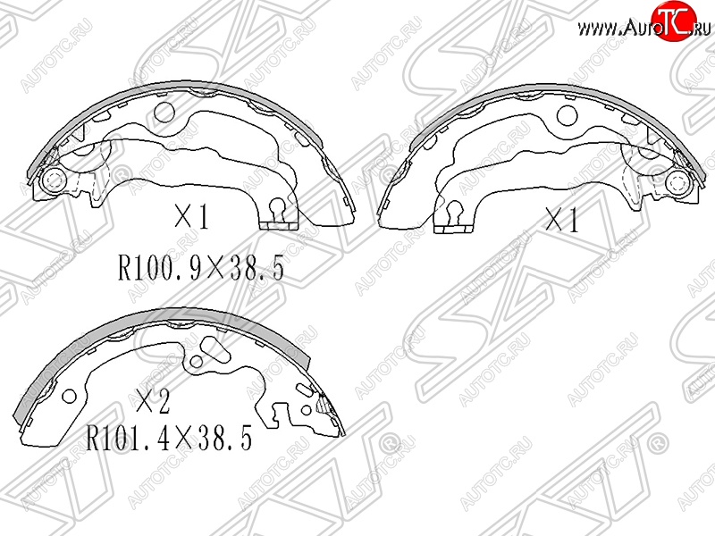 1 589 р. Колодки тормозные SAT (задние)  Ford Focus  1 (1998-2005) седан дорестайлинг, универсал дорестайлинг, хэтчбэк 3 дв. дорестайлинг, хэтчбэк 5 дв. дорестайлинг, седан рестайлинг, универсал рестайлинг, хэтчбэк 3 дв. рестайлинг, хэтчбэк 5 дв. рестайлинг  с доставкой в г. Тамбов