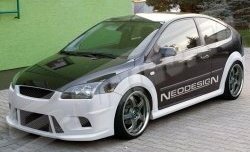 14 199 р. Пороги накладки Neodesign Ford Focus 2 хэтчбэк 3 дв. дорестайлинг (2004-2007)  с доставкой в г. Тамбов. Увеличить фотографию 1