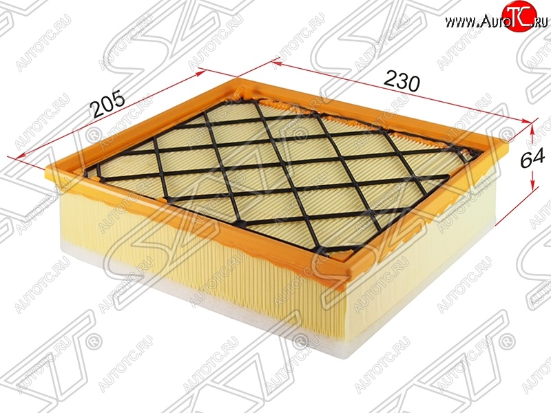 282 р. Фильтр воздушный двигателя SAT (2,5)  Ford Focus  2 (2004-2011), Ford Kuga  1 (2008-2013), Ford Mondeo (2007-2014), Ford S-Max  1 (2006-2015), Volvo C30  хэтчбэк 3 дв. (2006-2012), Volvo S80 ( AS60 седан,  AS40,AS70, AS90) (2006-2016)  с доставкой в г. Тамбов