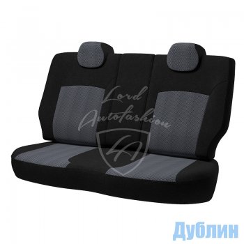 5 799 р. Чехлы для сидений Lord Autofashion Дублин (жаккард)  Ford Focus  2 (2004-2011)  седан дорестайлинг, универсал дорестайлинг, хэтчбэк 3 дв. дорестайлинг, хэтчбэк 5 дв. дорестайлинг, седан рестайлинг, универсал рестайлинг, хэтчбэк 3 дв. рестайлинг, хэтчбэк 5 дв. рестайлинг (Черный, вставка Ёж Белый)  с доставкой в г. Тамбов. Увеличить фотографию 2