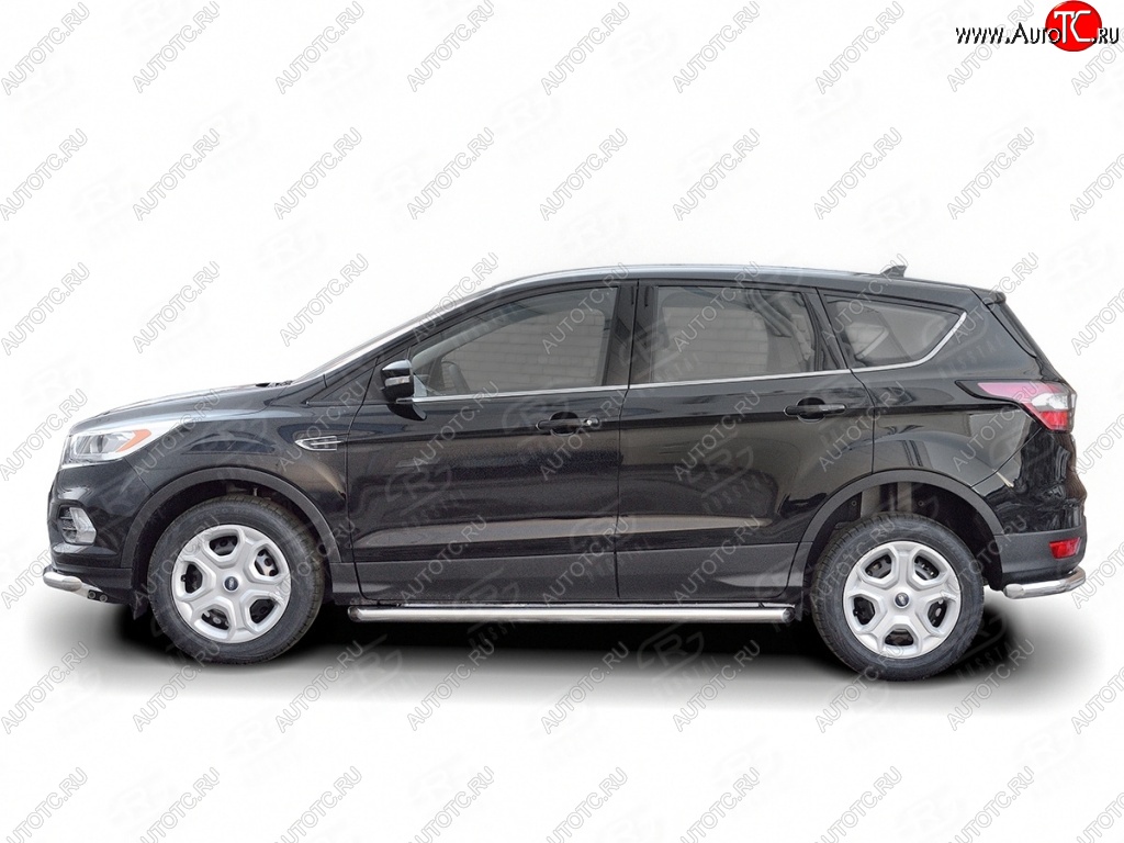 17 599 р. Защита порогов из круглой трубы диаметром 63 мм SLITKOFF  Ford Kuga  2 (2016-2019) рестайлинг  с доставкой в г. Тамбов