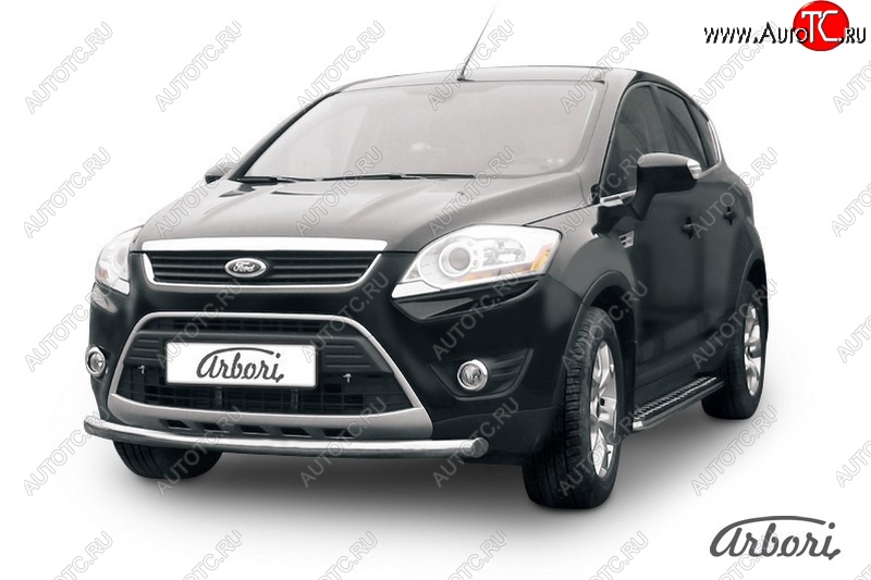 9 899 р. Защита переднего бампера Arbori (нержавейка, 1 труба d57mm) Ford Kuga 1 (2008-2013)  с доставкой в г. Тамбов