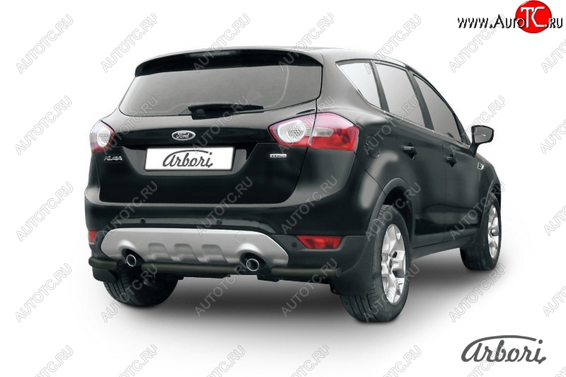 7 019 р. Защита заднего бампера Arbori (черная, 1 труба d57 mm). Ford Kuga 1 (2008-2013)  с доставкой в г. Тамбов