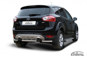 6 389 р. Защита заднего бампера Arbori (нержавейка, 1 труба d57 mm). Ford Kuga 1 (2008-2013)  с доставкой в г. Тамбов. Увеличить фотографию 2