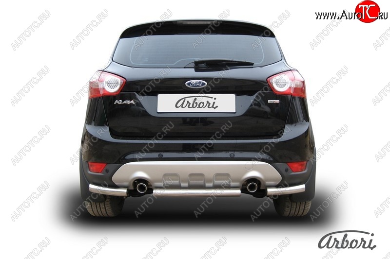 6 389 р. Защита заднего бампера Arbori (нержавейка, 1 труба d57 mm). Ford Kuga 1 (2008-2013)  с доставкой в г. Тамбов