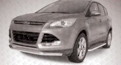 11 699 р. Одинарная защита переднего бампера диаметром 76 мм Slitkoff Ford Kuga 2 дорестайлинг (2013-2016) (Нержавейка, Полированная)  с доставкой в г. Тамбов. Увеличить фотографию 1