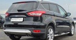 12 249 р. Одинарная защита заднего бампера из трубы диаметром 76 мм SLITKOFF  Ford Kuga  2 (2013-2016) дорестайлинг  с доставкой в г. Тамбов. Увеличить фотографию 3