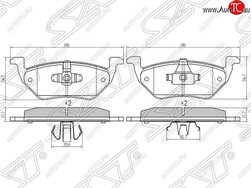 1 459 р. Колодки тормозные задние SAT  Ford Maverick  TM1 (2004-2007), Mazda Tribute (2000-2007)  с доставкой в г. Тамбов