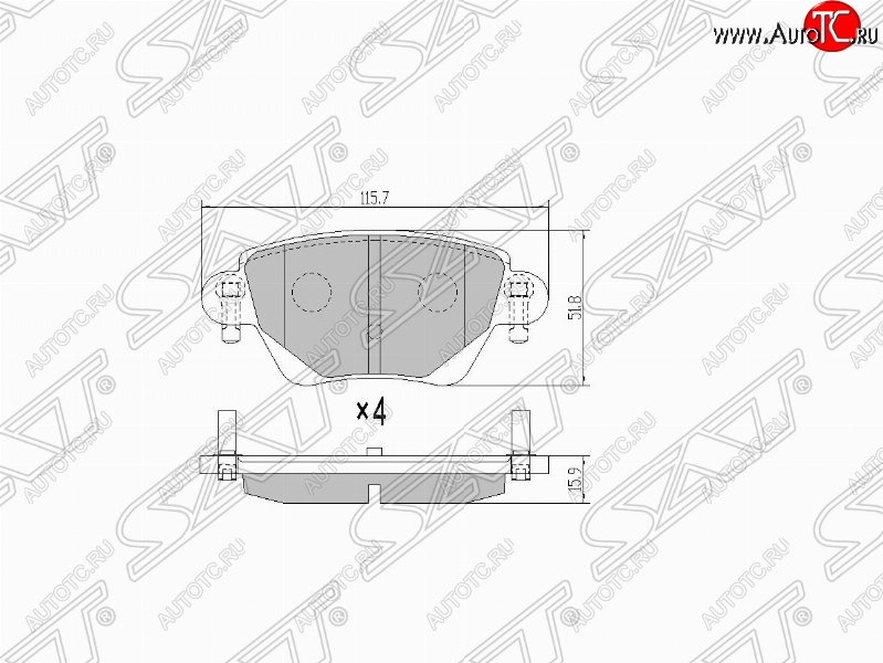 999 р. Колодки тормозные SAT (задние) Ford Mondeo Mk3,B4Y дорестайлинг, седан (2000-2003)  с доставкой в г. Тамбов