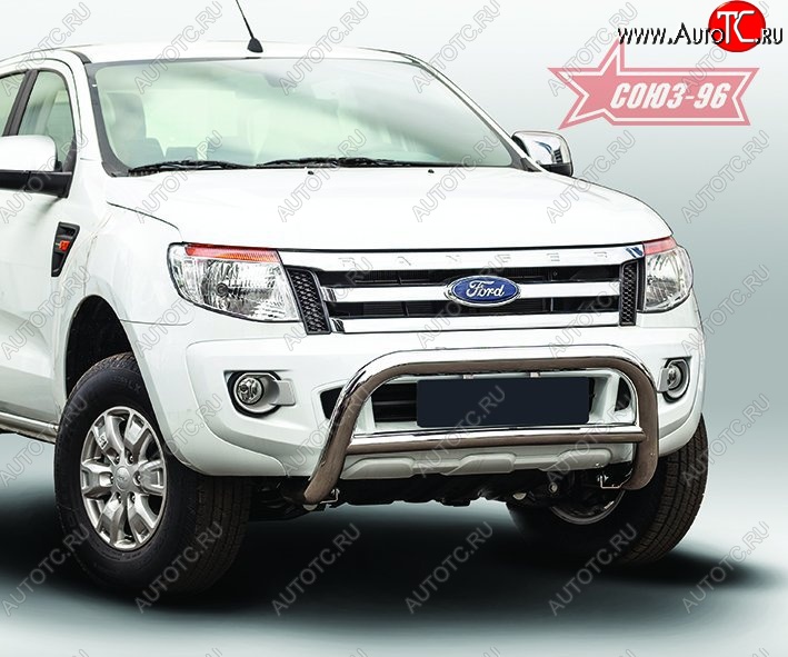 15 614 р. Защита переднего бампера Souz-96 (d76) Ford Ranger DoubleCab дорестайлинг (2011-2016)  с доставкой в г. Тамбов