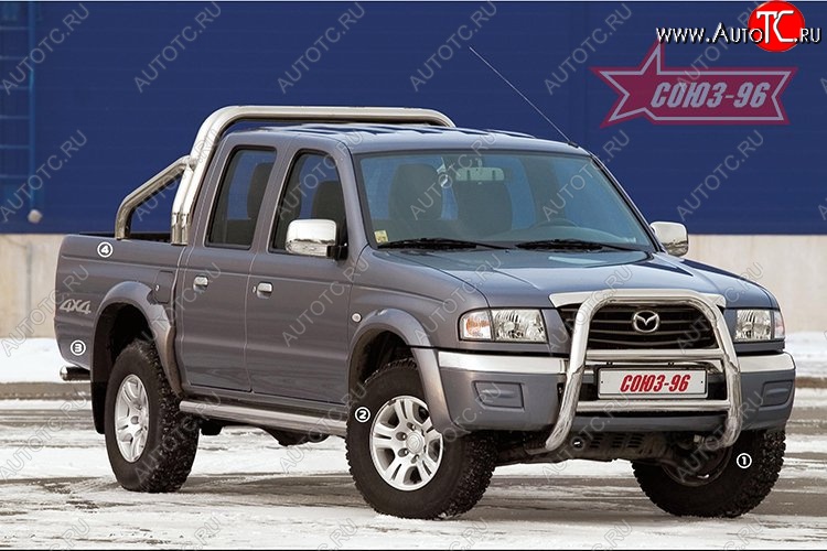 16 064 р. Защита переднего бампера Souz-96 (d76) Ford Ranger (2006-2009)  с доставкой в г. Тамбов