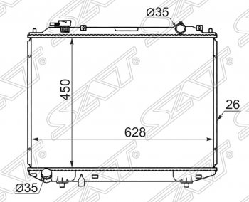 5 899 р. Радиатор двигателя SAT (пластинчатый, 2.5D/2.5TD/2.9D/3.0TD, МКПП)  Ford Ranger (2006-2011), Mazda B-Series (1998-2007), Mazda BT-50 (2006-2018)  с доставкой в г. Тамбов. Увеличить фотографию 1