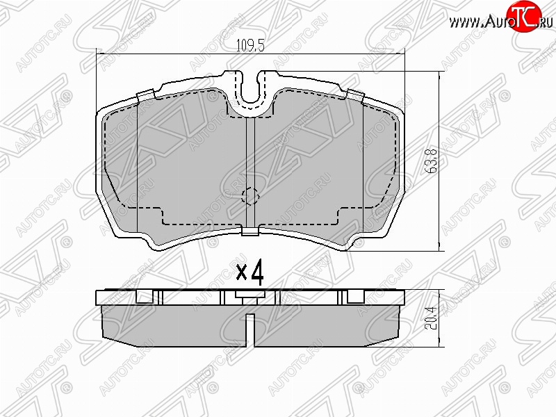 1 279 р. Колодки тормозные задние SAT  Ford Transit (2006-2014) цельнометаллический фургон  с доставкой в г. Тамбов