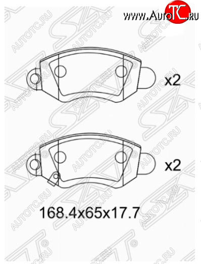 1 459 р. Комплект передних тормозных колодок SAT  Ford Transit (2000-2006) цельнометаллический фургон дорестайлинг  с доставкой в г. Тамбов