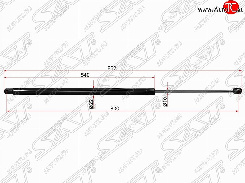 799 р. Газовый упор крышки багажника SAT (LH=RH, для холодных климатических зон)  Ford Transit (2000-2014) цельнометаллический фургон дорестайлинг, цельнометаллический фургон  с доставкой в г. Тамбов