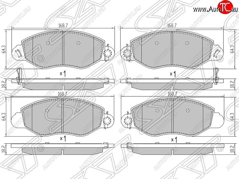 1 699 р. Колодки тормозные SAT (передние)  Ford Transit (2000-2006) цельнометаллический фургон дорестайлинг  с доставкой в г. Тамбов