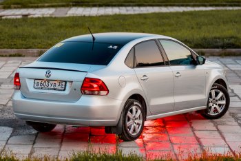 3 899 р. Лип спойлер Racing Volkswagen Polo 5 седан дорестайлинг (2009-2015) (Неокрашенный)  с доставкой в г. Тамбов. Увеличить фотографию 4