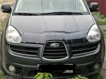 2 199 р. Дефлектор капота CA-Plastiс  Subaru Tribeca (2005-2007) (Шелкография черная)  с доставкой в г. Тамбов. Увеличить фотографию 3