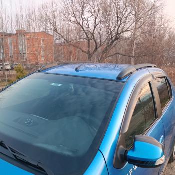 6 469 р. Рейлинги Petroil Tuning Комфорт  Renault Logan  2 - Logan Stepway (Черный муар)  с доставкой в г. Тамбов. Увеличить фотографию 10