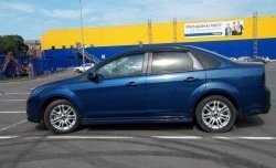 4 199 р. Пороги накладки FT Ford Focus 2 седан рестайлинг (2007-2011) (Неокрашенные)  с доставкой в г. Тамбов. Увеличить фотографию 4