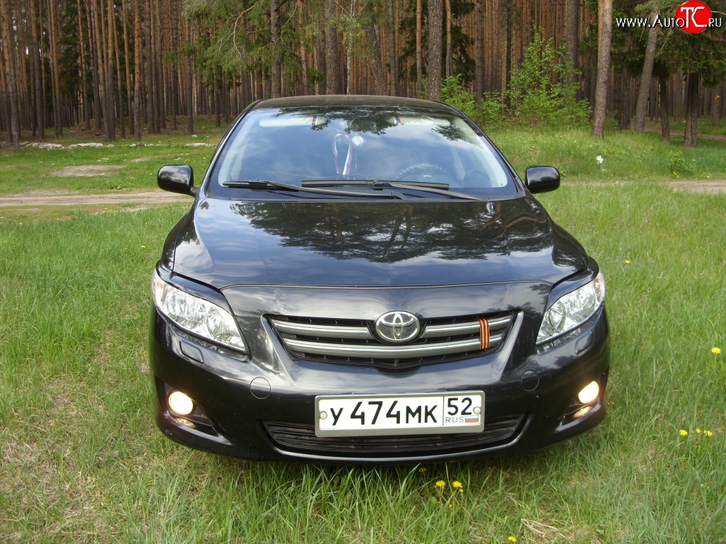 699 р. Комплект ресничек на фары Sport  Toyota Corolla  E150 (2006-2010) седан дорестайлинг (Неокрашенные)  с доставкой в г. Тамбов