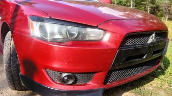 579 р. Реснички на фары Style Mitsubishi Lancer 10 седан дорестайлинг (2007-2010) (Неокрашенные)  с доставкой в г. Тамбов. Увеличить фотографию 5