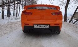 5 399 р. Накладка Evo на задний бампер Mitsubishi Lancer 10 седан дорестайлинг (2007-2010) (Неокрашенная)  с доставкой в г. Тамбов. Увеличить фотографию 4