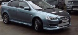 4 749 р. Пороги накладки Global-Tuning  Mitsubishi Lancer  10 (2007-2017) седан дорестайлинг, хэтчбэк дорестайлинг, седан рестайлинг, хэтчбек 5 дв рестайлинг (Неокрашенные)  с доставкой в г. Тамбов. Увеличить фотографию 4