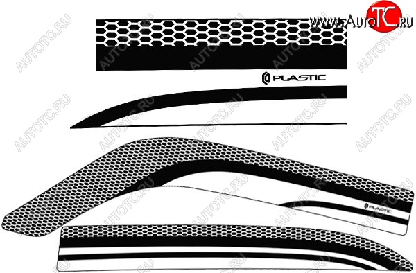 1 989 р. Дефлектора окон CA-Plastic  ГАЗ 31105  Волга (2003-2009) дорестайлинг, рестайлинг (Серия Art белая, Без хром.молдинга)  с доставкой в г. Тамбов